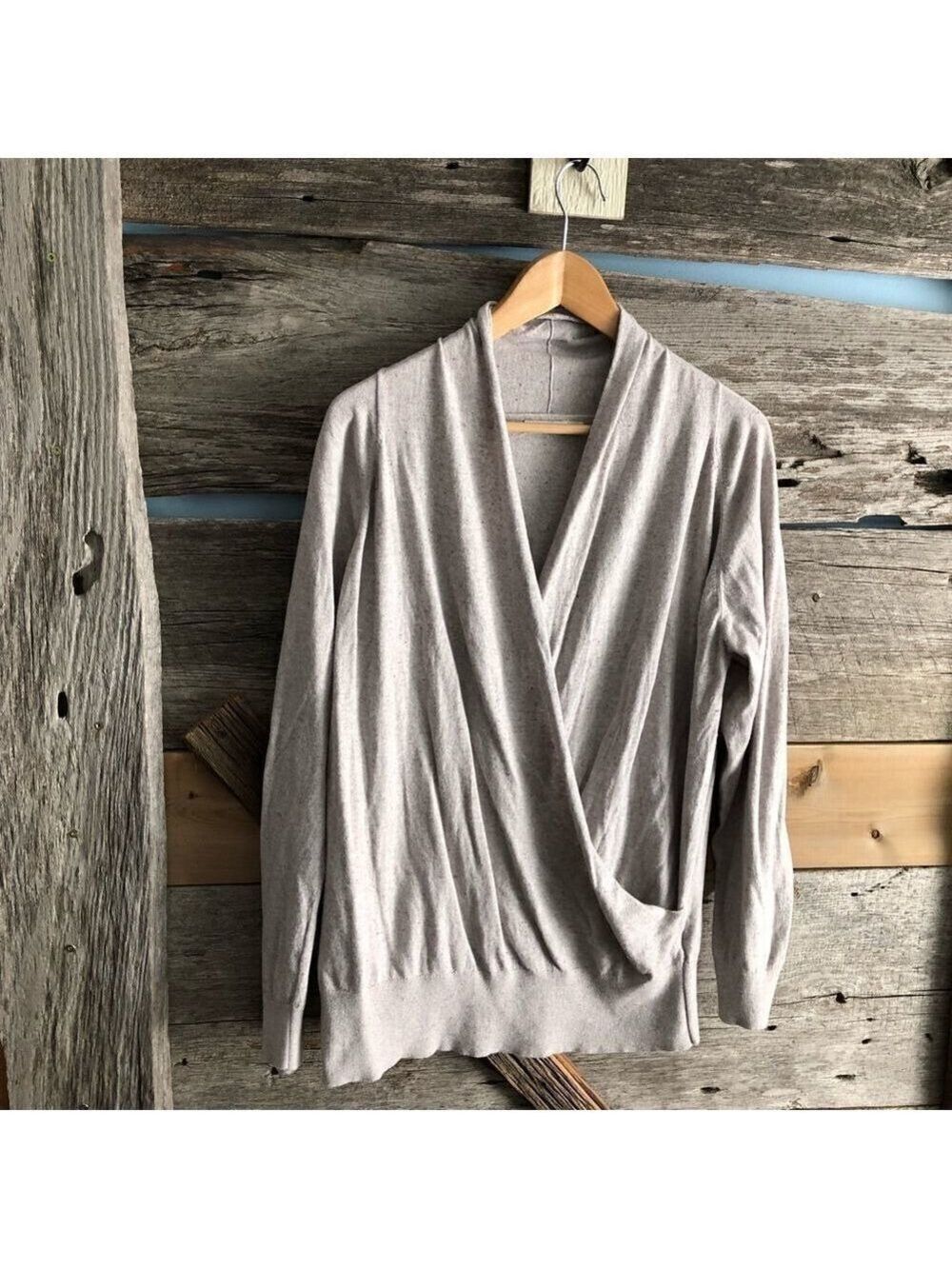REITMANS Plus Size XXL Pale Grey Speckled Crossover Sweater